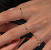 Slim Stacking Ring, Gold-Tone Copper with Plain, Clear Accent or Layered Design, Adjustable Open Band