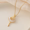 Stainless Steel Pendant Necklaces for Women, Ballet, Star, Apple, Teardrop and Cross Design Options - 2 ballet white