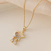 Stainless Steel Pendant Necklaces for Women, Ballet, Star, Apple, Teardrop and Cross Design Options - 3 stars
