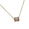 Geometric Pendant Necklace for Women, Brass Chain with Sparkling Zircon Accents, Gold or Rose Gold Tone - Product view 4