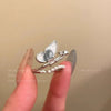 Butterfly and Floral Rings, Silver-Tone Zinc Alloy with Blue Accents and Faux Pearls, Singles or 5-Piece Set