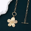 Flower Pendant Necklace for Women, Zinc Alloy Floral Design with Mixed-Link Chain, Two Style Options - Product view 2