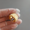 Wide Geometric Ring for Women, Gold-Tone Metal Band with Brushed Texture and Square Profile - Product view 2