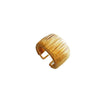 Wide Geometric Ring for Women, Gold-Tone Metal Band with Brushed Texture and Square Profile - Product view 5