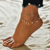 Layered Anklets for Women, Alloy Chains with Star and Sparkling Charm Details, Six Design Options - 2