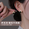 Rhombus Stud Earrings for Women, Copper Design with Black or Red Geometric Accents - Product view 1