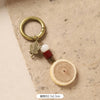 Wood and Seed Pod Bag Charm, Beaded Key Ring with Botanical Details, 30 Styles