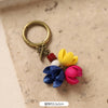 Wood and Seed Pod Bag Charm, Beaded Key Ring with Botanical Details, 30 Styles