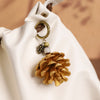 Wood and Seed Pod Bag Charm, Beaded Key Ring with Botanical Details, 30 Styles