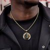 Eye Pendant Necklace, Gold-Tone Zinc Alloy Openwork Design with Round Ornamental Frame - Product view 3