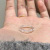 Double-Layer Floral Ring, Silver-Tone Copper with Clear Accents, Adjustable Open Band