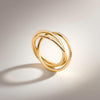 Triple Interlocking Band Ring, Stainless Steel, Three Finish Options, Sizes 6-12