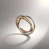 Triple Interlocking Band Ring, Stainless Steel, Three Finish Options, Sizes 6-12