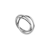 Triple Interlocking Band Ring, Stainless Steel, Three Finish Options, Sizes 6-12