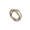 Triple Interlocking Band Ring, Stainless Steel, Three Finish Options, Sizes 6-12