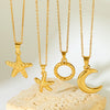 Celestial Pendant Necklaces for Women, 304 Stainless Steel Moon and Star Design Options - Product view 1