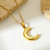 Celestial Pendant Necklaces for Women, 304 Stainless Steel Moon and Star Design Options - N227