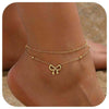 Clover Anklets for Women, Copper Chains with Sparkling Four-Leaf Motif, Assorted Design Options - Style eight