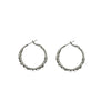 Oval Hoop Earrings for Women, Copper Design with Textured Surface in Gold or Silver Tone - Silver