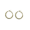 Oval Hoop Earrings for Women, Copper Design with Textured Surface in Gold or Silver Tone - Gold