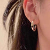 Round Hoop Earrings for Women, Smooth Copper Ear Jewelry in Gold or Silver Tone, One Pair - Product view 4