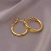 Round Hoop Earrings for Women, Smooth Copper Ear Jewelry in Gold or Silver Tone, One Pair - E-064 pair of gold hoop earrings
