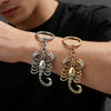 Scorpion Keychain, Alloy with Clear Accents, Antique Gold or Silver-Tone, 9.6cm Long