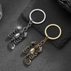 Scorpion Keychain, Alloy with Clear Accents, Antique Gold or Silver-Tone, 9.6cm Long