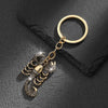 Scorpion Keychain, Alloy with Clear Accents, Antique Gold or Silver-Tone, 9.6cm Long