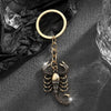 Scorpion Keychain, Alloy with Clear Accents, Antique Gold or Silver-Tone, 9.6cm Long