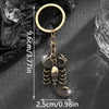 Scorpion Keychain, Alloy with Clear Accents, Antique Gold or Silver-Tone, 9.6cm Long