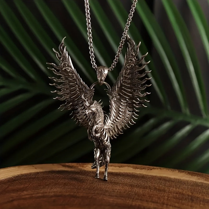 Horse Head Pendant Necklace, Alloy Animal Design on a Long Chain - Product view 1