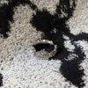 Floral Open Ring, Silver-Tone Metal with Textured Petals and Leaves, Adjustable