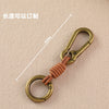 Braided Leather Keychain with Clip and Round Ring, Black or Natural Cord, 5 Finish Combinations
