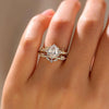 Pear-Cut Accent Ring Set, Gold-Tone Copper with Clear Accents, Adjustable, 2 Pieces