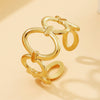 Stainless Steel Geometric Open Ring, Gold or Steel Tone - Product view 1