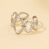 Stainless Steel Geometric Open Ring, Gold or Steel Tone - Steel color ring j03084