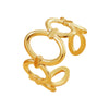 Stainless Steel Geometric Open Ring, Gold or Steel Tone - Product view 5