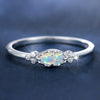 Opal-Style Ring for Women, Silver-Tone Copper Band with Geometric Setting, Sizes 6-10 - Product view 3