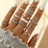 22-Piece Stacking Ring Set for Women, Geometric Metal Bands in Gold or Silver Tone - Product view 2