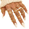 22-Piece Stacking Ring Set for Women, Geometric Metal Bands in Gold or Silver Tone - Product view 5