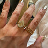 Clear Accent Ring, Gold-Tone Copper with Adjustable Opening, 3 Decorative Designs