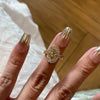 Clear Accent Ring, Gold-Tone Copper with Adjustable Opening, 3 Decorative Designs