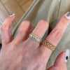 Clear Accent Ring, Gold-Tone Copper with Adjustable Opening, 3 Decorative Designs