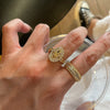 Clear Accent Ring, Gold-Tone Copper with Adjustable Opening, 3 Decorative Designs