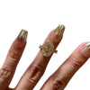 Clear Accent Ring, Gold-Tone Copper with Adjustable Opening, 3 Decorative Designs