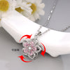 Rotating Flower Pendant Necklace for Women, Copper Bauhinia Design with Sparkling Zircon Accents - Product view 1