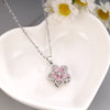 Rotating Flower Pendant Necklace for Women, Copper Bauhinia Design with Sparkling Zircon Accents - Bauhinia turning necklace
