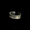 Engraved Open Ring, Antique Silver-Tone Wide Band with English Lettering