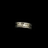 Engraved Open Ring, Antique Silver-Tone Wide Band with English Lettering
